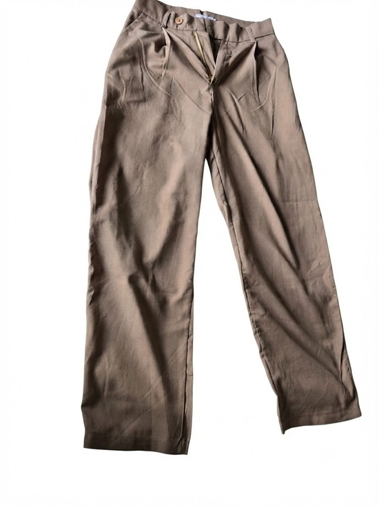 Vogue Pants - Design ​XY Vogue Camel Brown Pleated Straight Leg Tailored Pants Medium